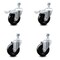 Service Caster 4 Inch Hard Rubber Swivel 1/2 Inch Threaded Stem Caster Total Lock Brakes, 2PK SCC-TSTTL20S414-HRS-121315-2-S-2 - alternate 1